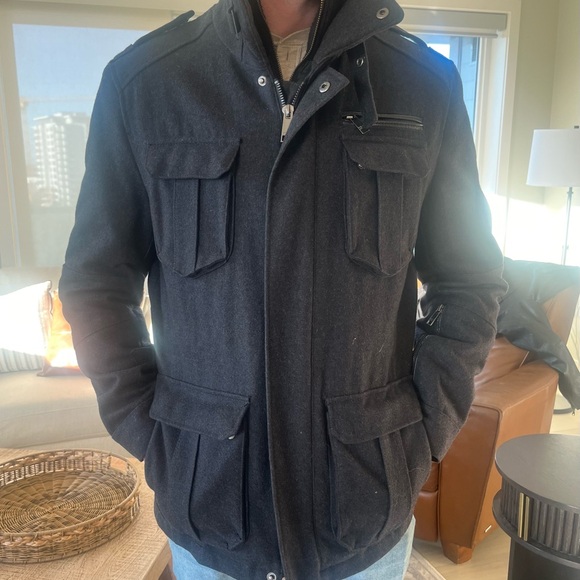 Men's Black Utility Jacket (charcoal) - Picture 6 of 11